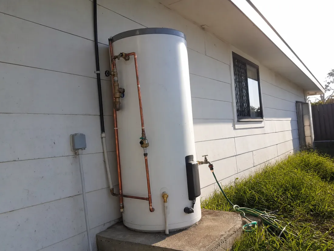 Hot water unit on a wall
