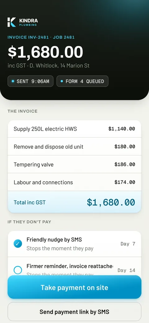Invoice on site