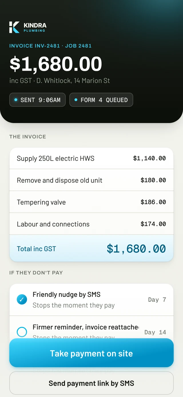 Invoice on site